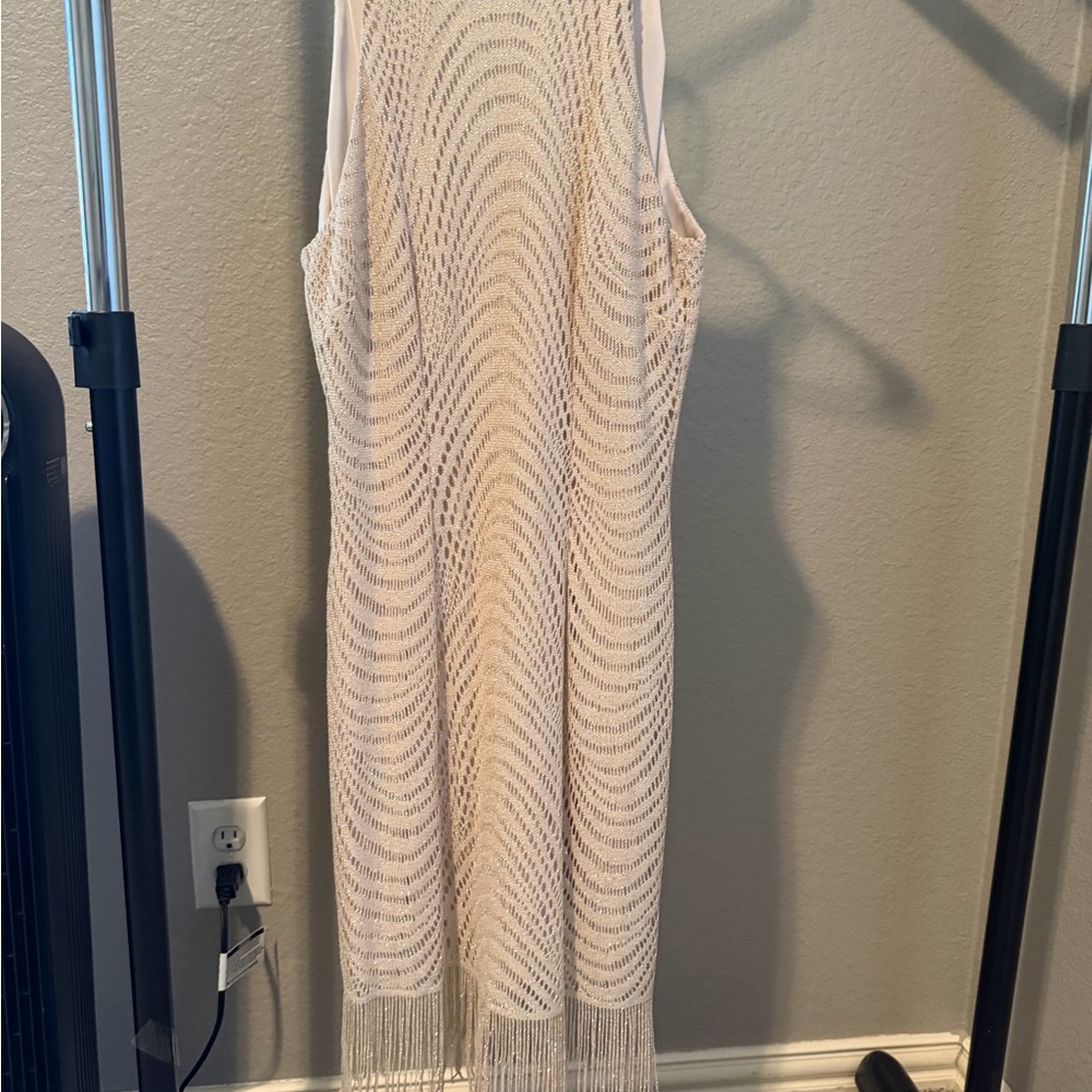 Elegant Cream Sleeveless Dress